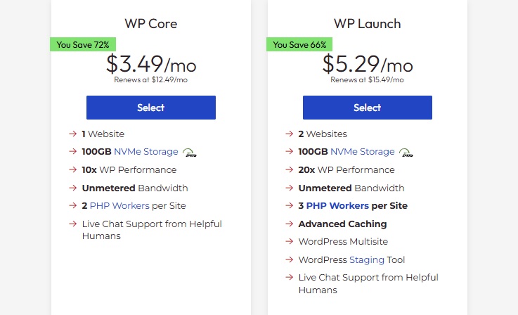 inmotion wp prices 