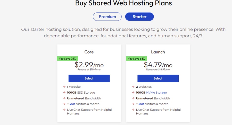 inmotion shared hosting prices 